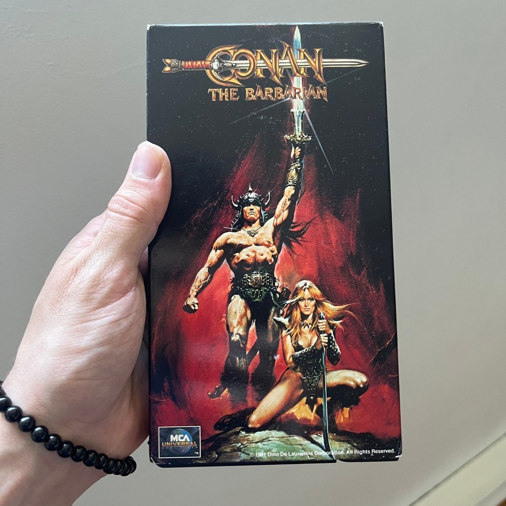 Conan The Barbarian VHS 1990 MCA Universal Arnold Schwarzenegger Hi-Fi 77010